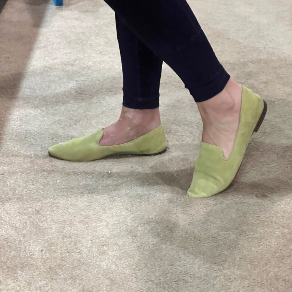 Celery green suede flats by Naturalizer - Picture 6 of 9